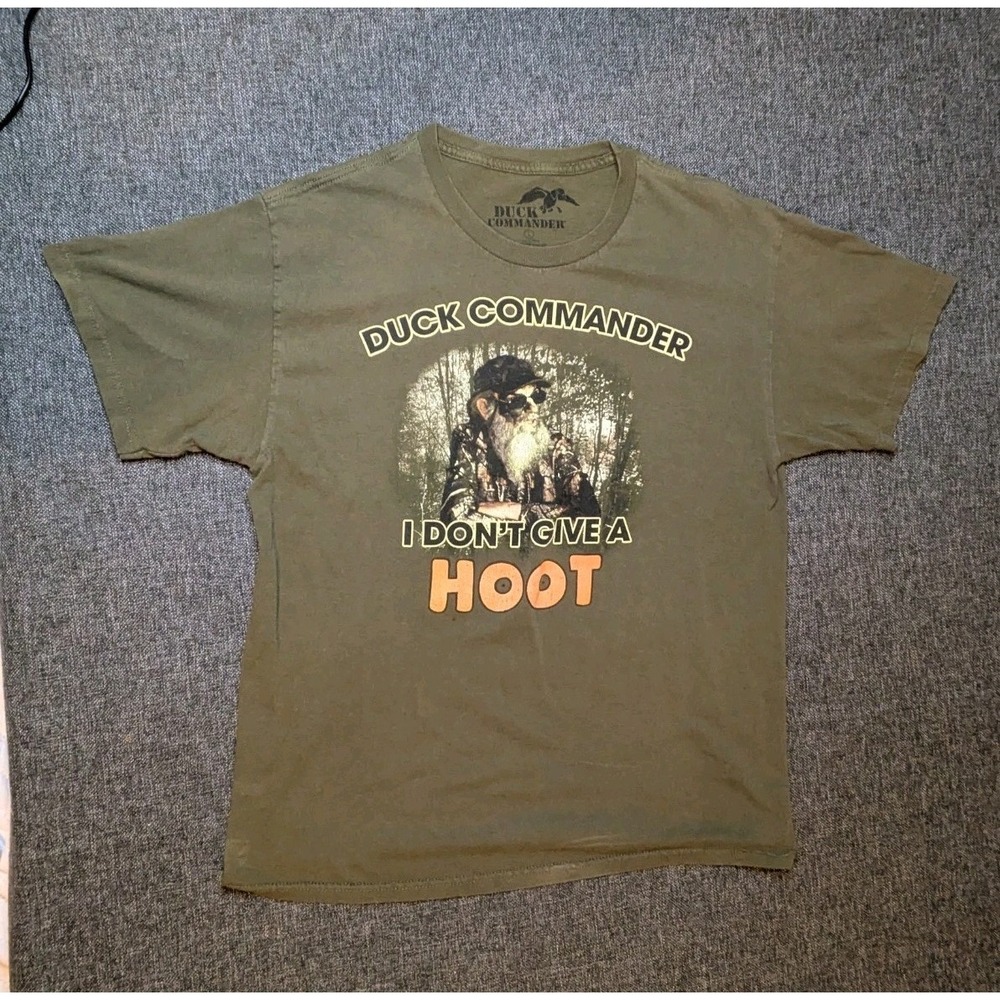 Duck Commander Green Graphic T-Shirt Robertson I don't Give‎ A Hoot Men's Large